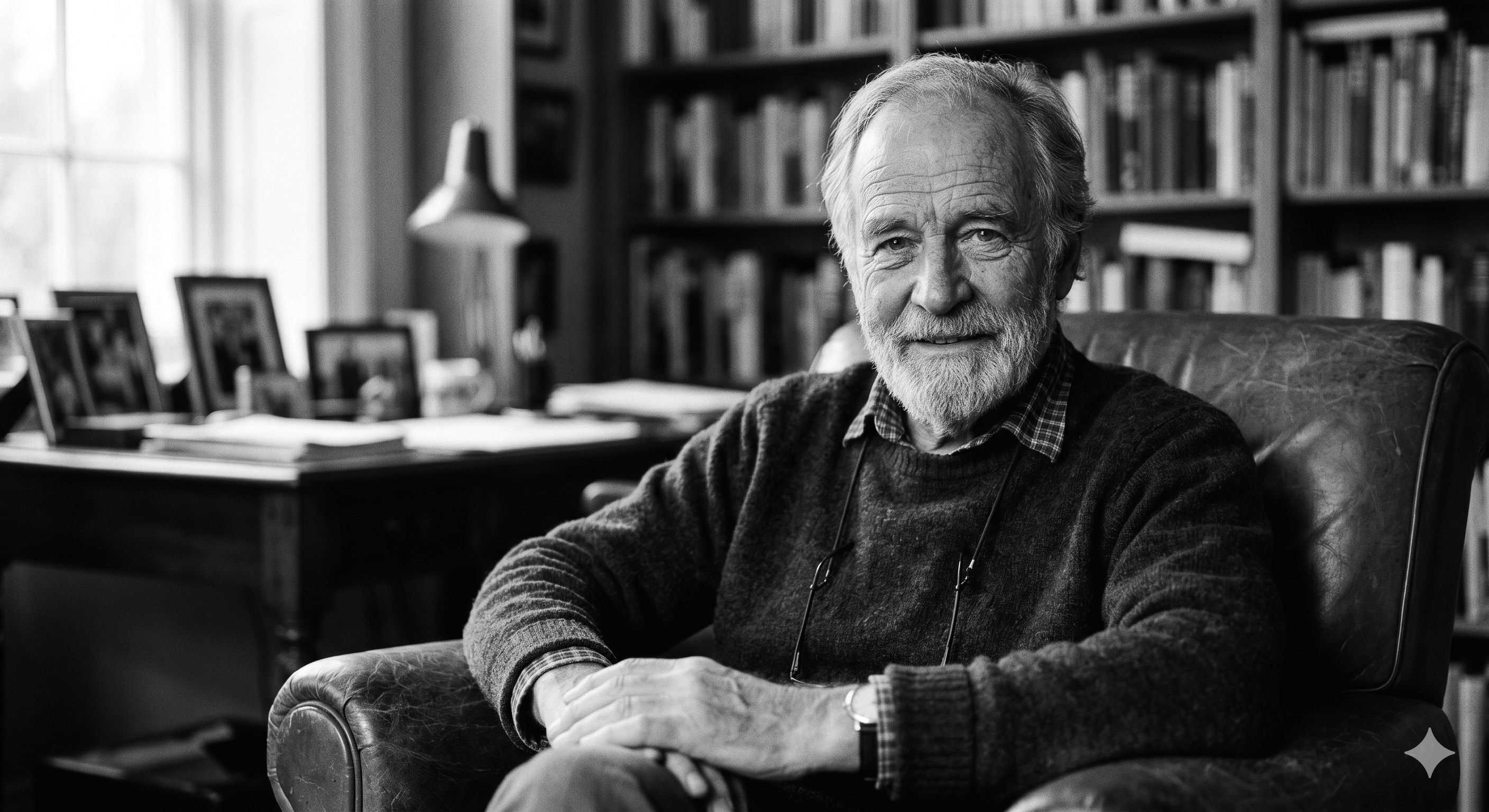 Sample portrait of Arthur Whitfield in his study